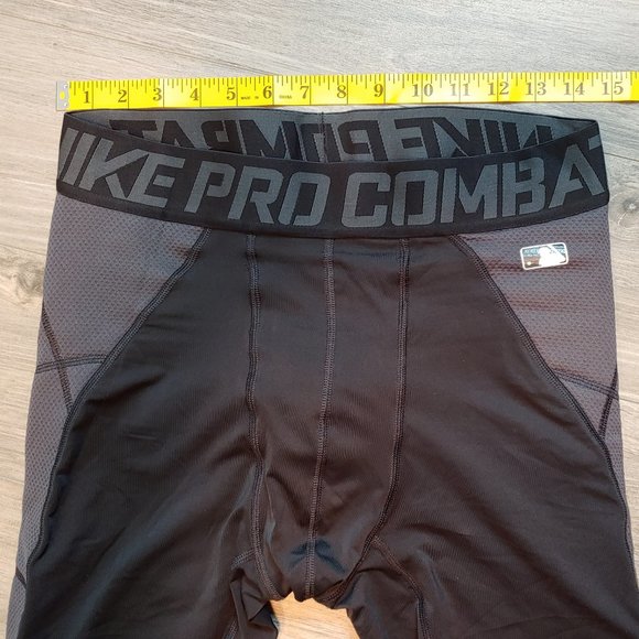 EUC Men's Nike Pro Combat Black Hyperstrong Baseball Slider Shorts - Size Large - Picture 9 of 16